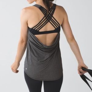 NEW Lululemon Wild Tank Heathered Black & Black